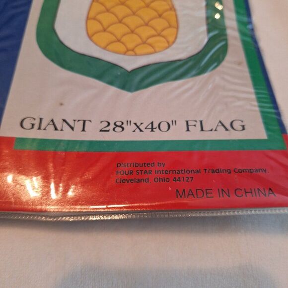 Vintage Pineapple Decorative Flag Hand Embroidered Design Giant 28"x40" NEW - Picture 3 of 5
